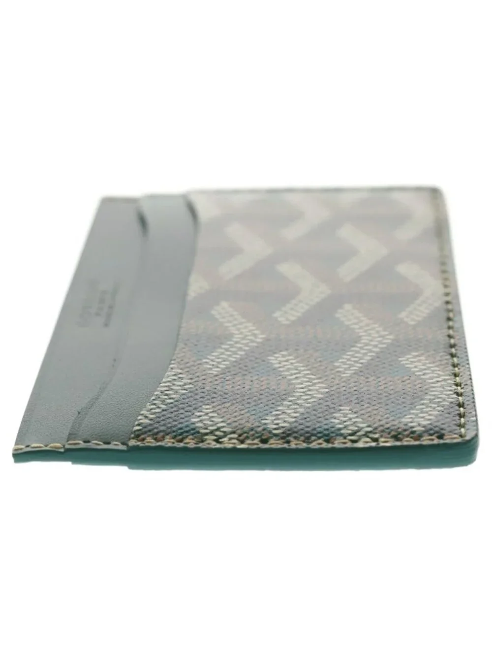 Goyard Card Case Business Holder Green Leather
